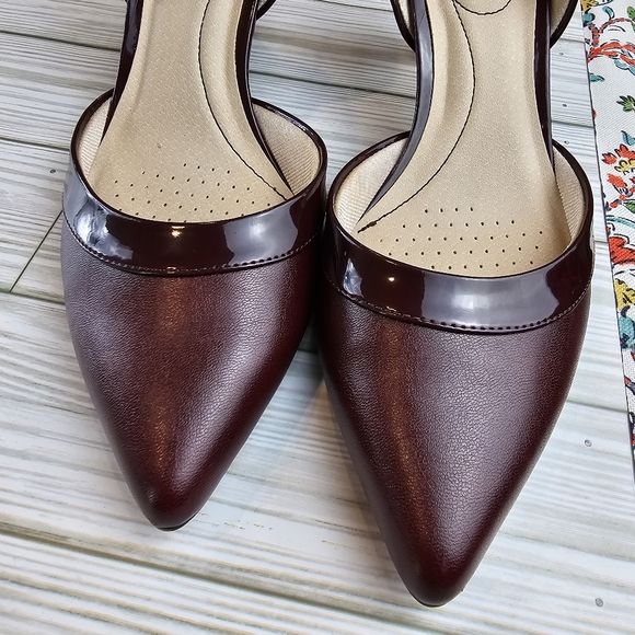 Life Stride Size 9 Witchy Academia D'Orsay Pointed Toe Heel Burgundy Red Saldana - Picture 9 of 12